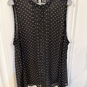 Torrid Black and Pink Polka Dot Blouse